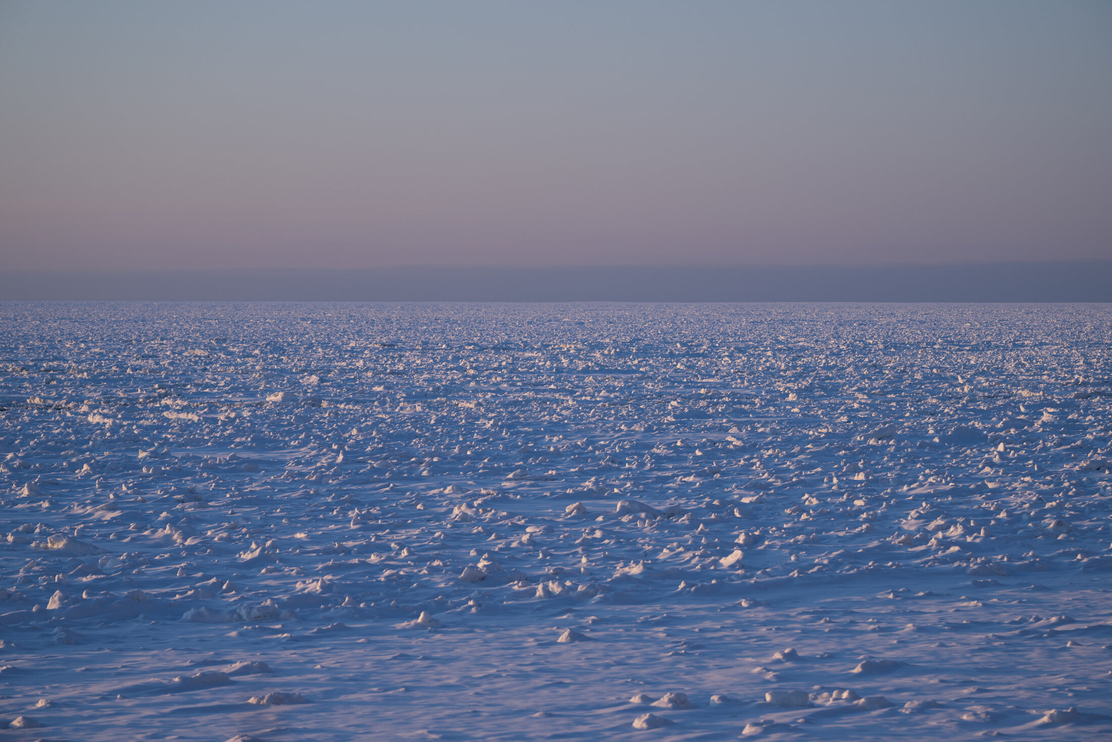 夕暮れの流氷