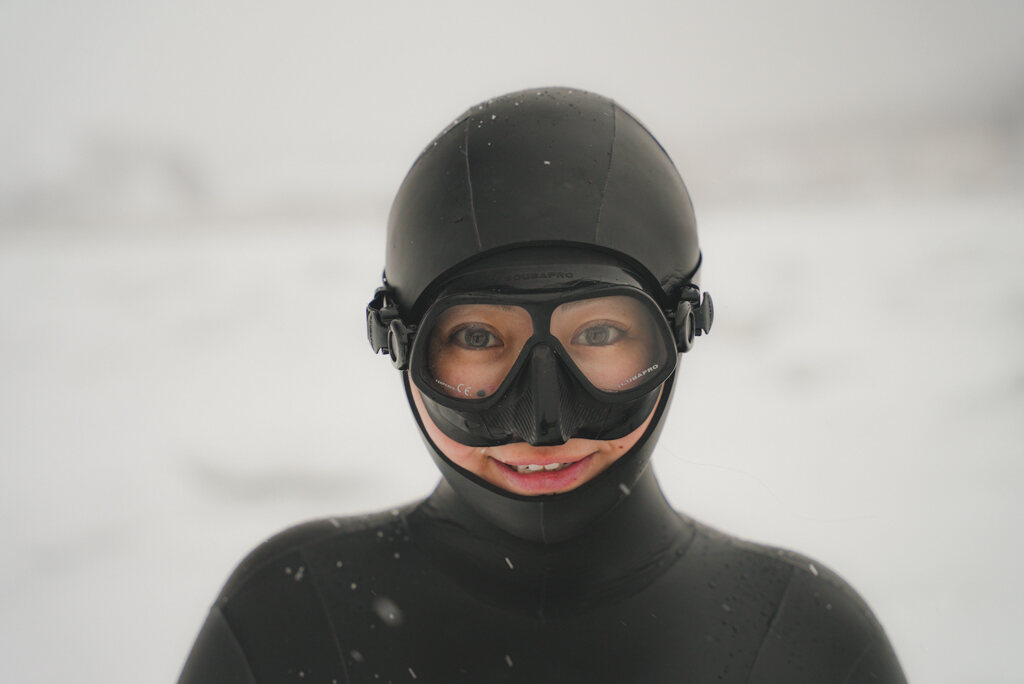 雪の中のポートレート