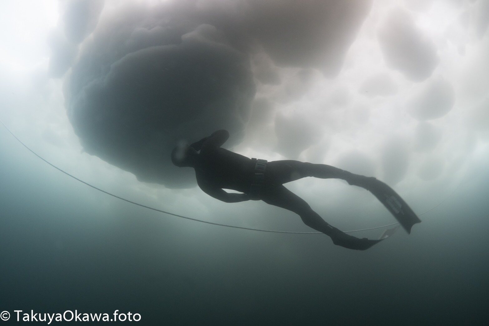 流氷の下の光